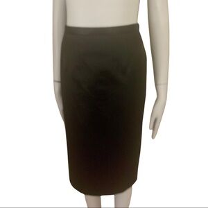 PEDRO DEL HIERRO Black Satin Pencil Skirt Silk Blend Size 42 (8)